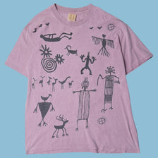 Vintage 90s Petroglyphen Grafik T-Shirt - L