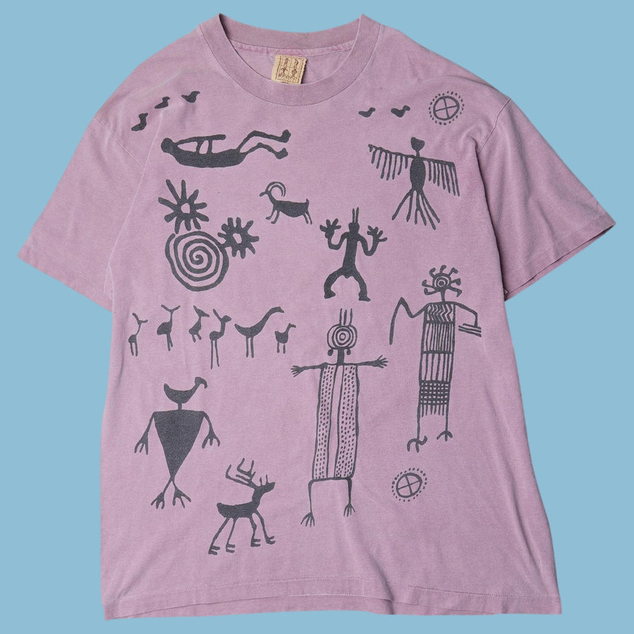 Vintage 90s Petroglyphen Grafik T-Shirt - L