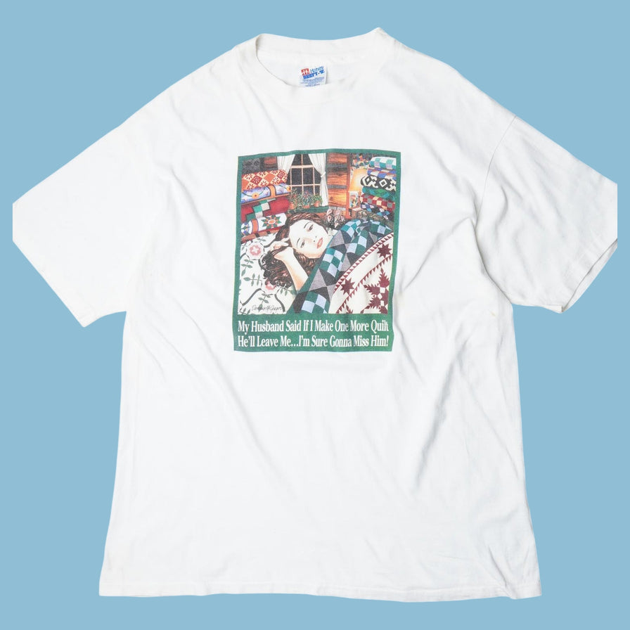 Vintage 90s Quilting Graphic T-Shirt - XL