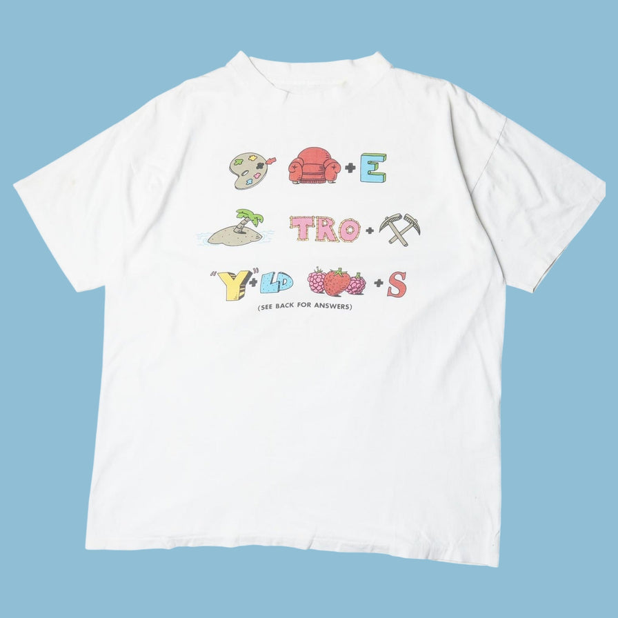 Vintage 90s Rebus Puzzle T-Shirt - L