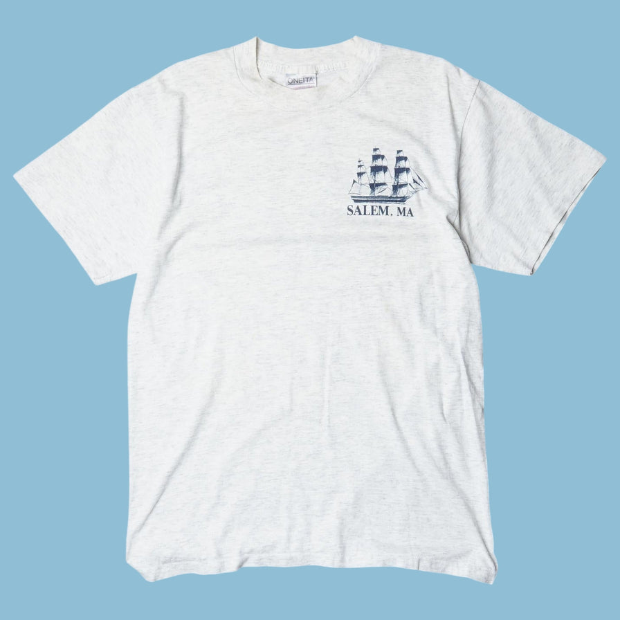 Vintage 90s Salem MA Sailing Ship T-Shirt - L