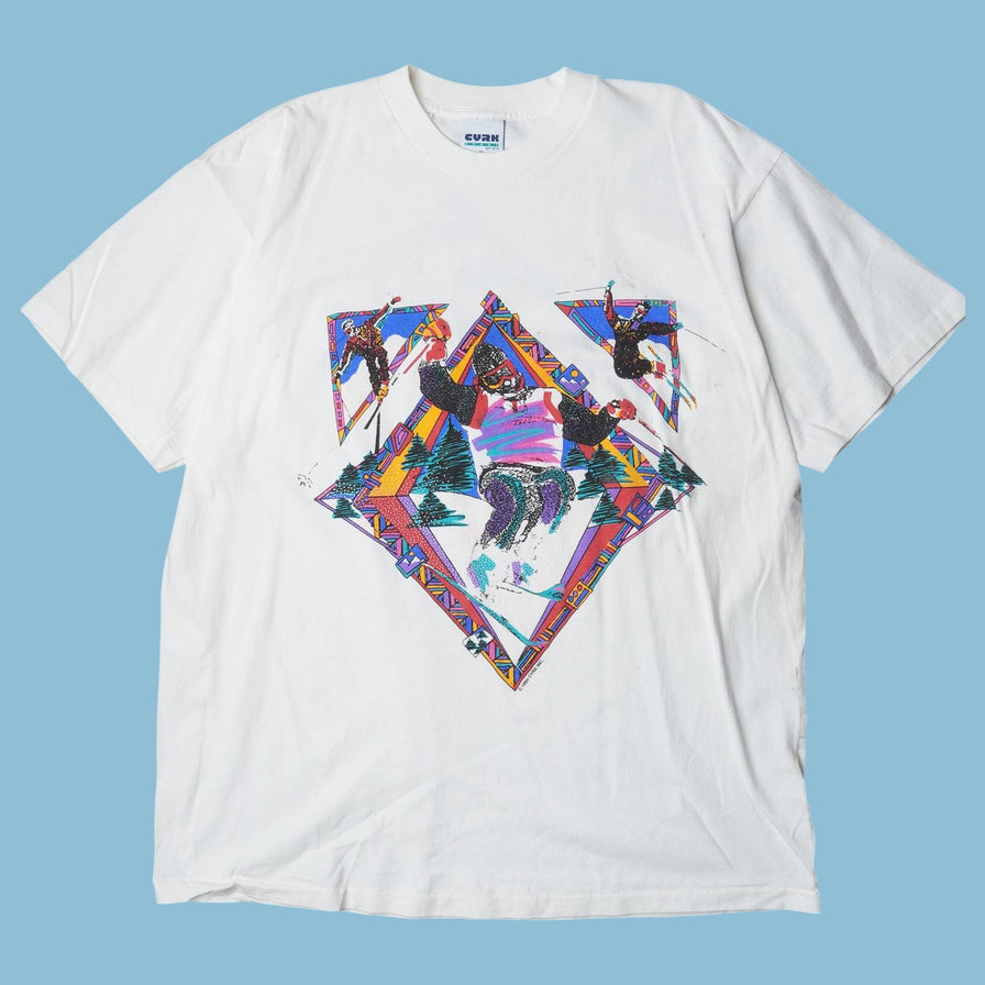 T-shirt graphique ski années 90 - XL
