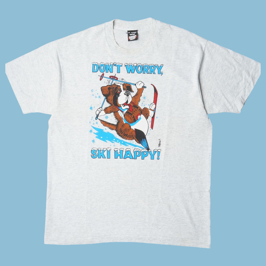 Vintage 90s Ski Happy St. Bernard T-Shirt - XL