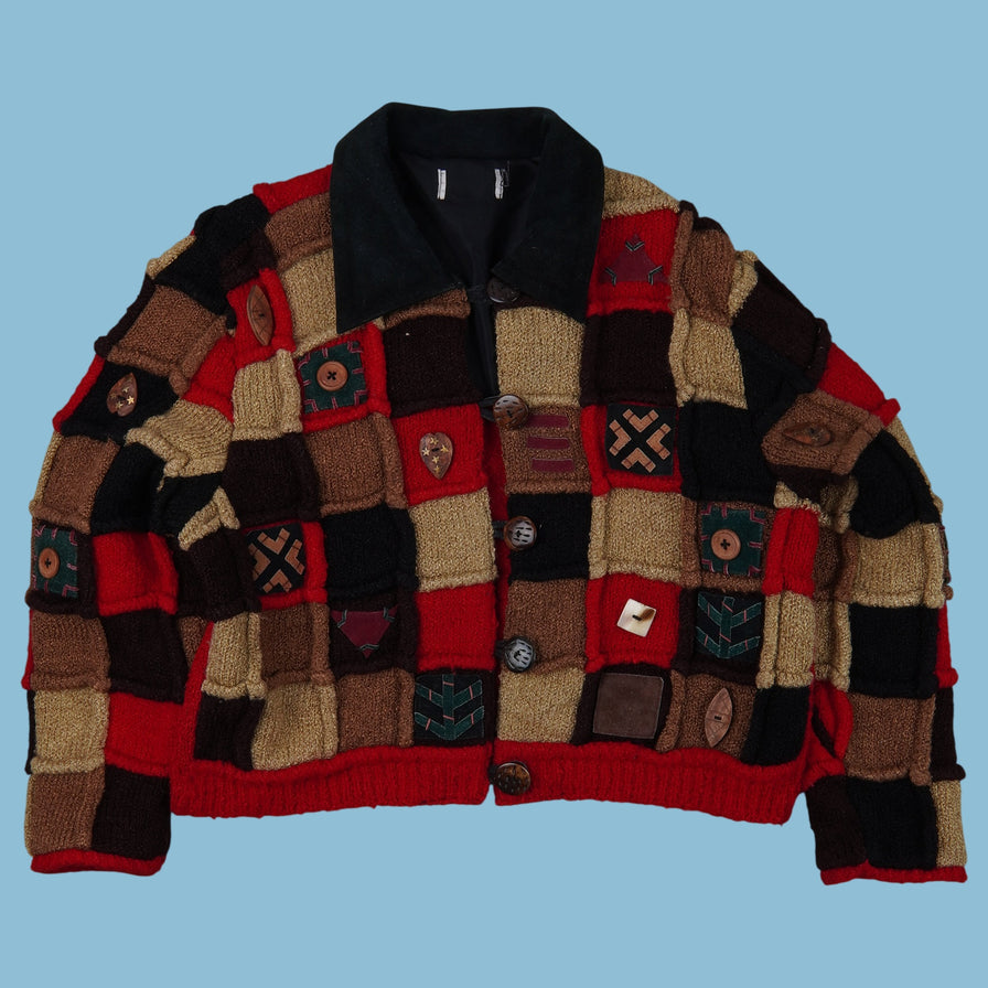Cardigan en patchwork vintage années 90 - S