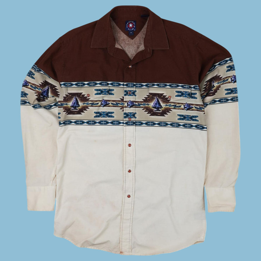 Vintage 90s Western Aztec Eagle Hemd - M