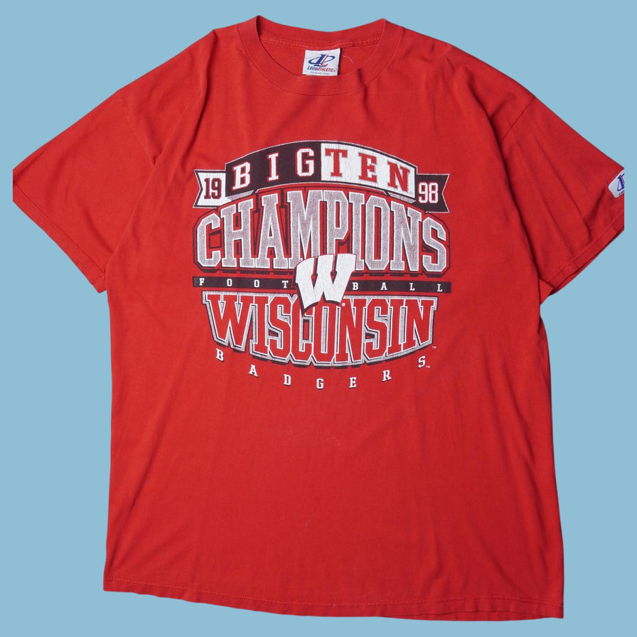 Vintage 90s Wisconsin Badgers Big Ten Champions T-Shirt - XL