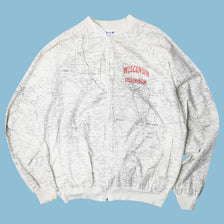 Vintage 90s Wisconsin Oshkosh Map Print Jacke - XL