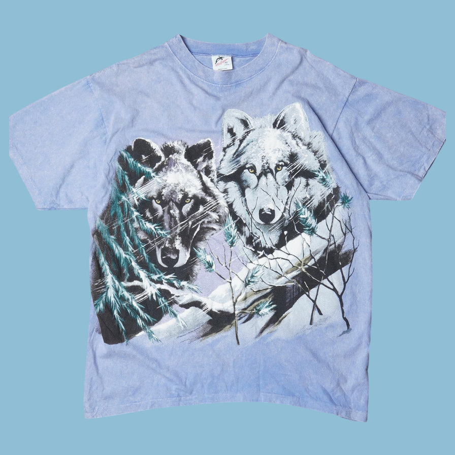 Vintage Y2K Wolf Graphic T-Shirt - L