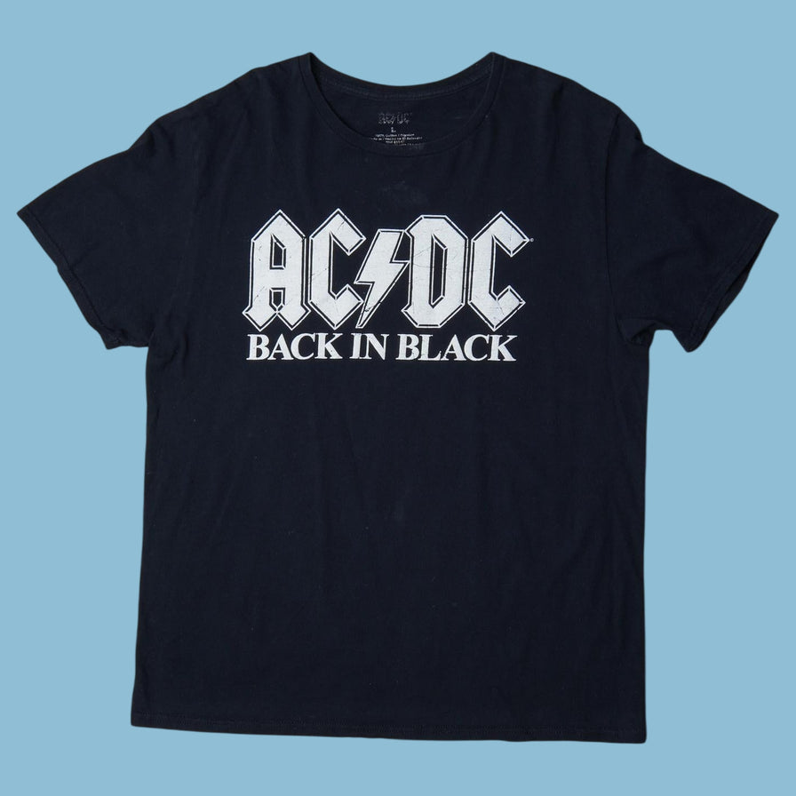 Vintage ACDC Back in Black T-Shirt - L