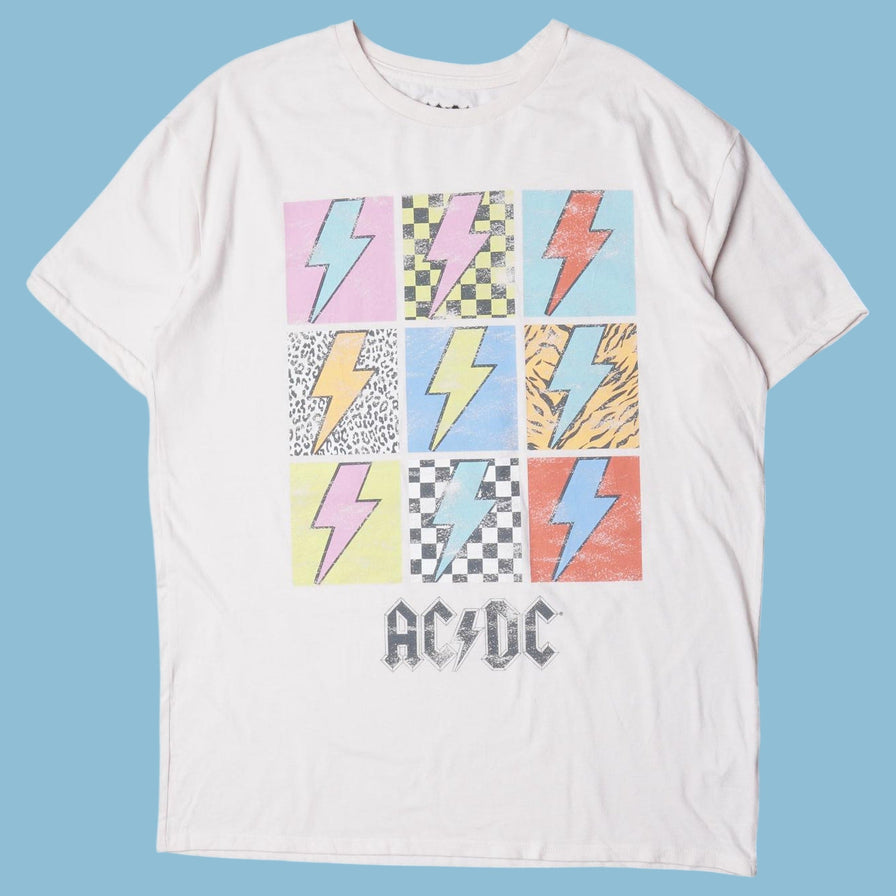 Vintage ACDC Lightning Bolt Grid T-Shirt - L