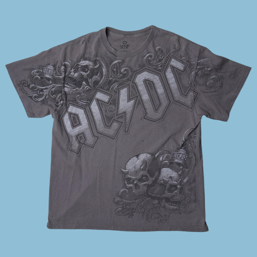 Vintage Y2K ACDC Skull Graphic T-Shirt - L