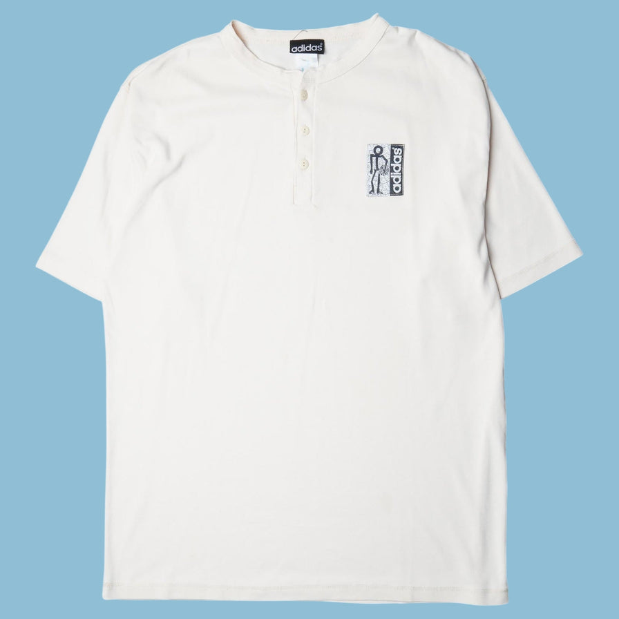 Vintage Adidas 90s Henley T-Shirt - 2XL