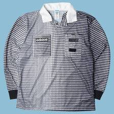 Vintage Adidas Grid Pattern Rugby Longsleeve - M