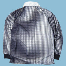 Vintage Adidas Grid Pattern Rugby Longsleeve - M