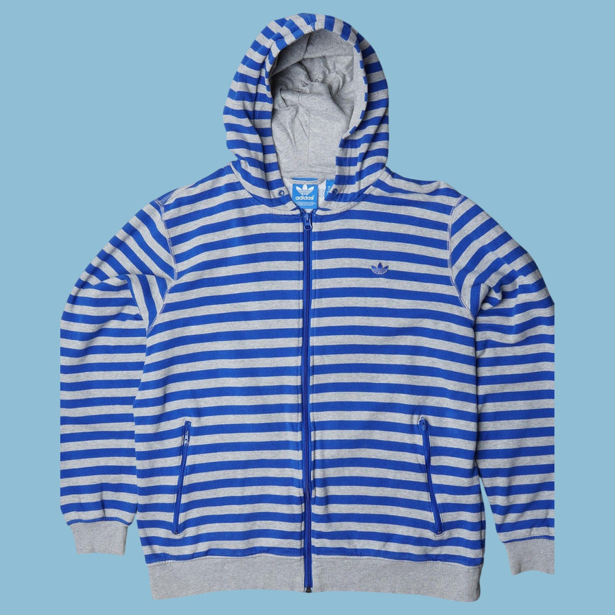 Vintage Adidas Striped Hoodie - XL