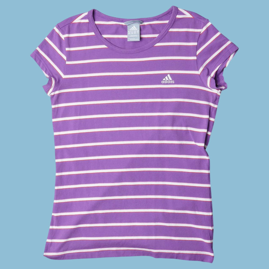 Vintage Adidas Striped T-Shirt - L