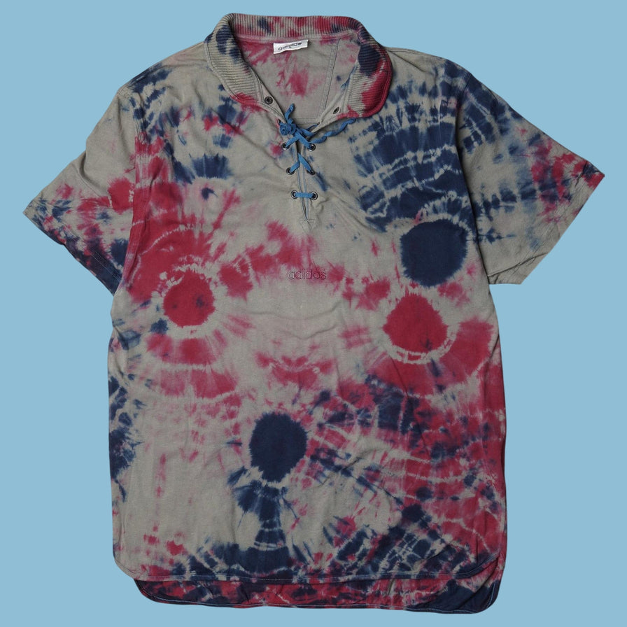 Vintage Adidas Tie-Dye Polo Shirt - M