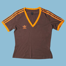 Vintage Adidas 90s V-Neck T-Shirt - L