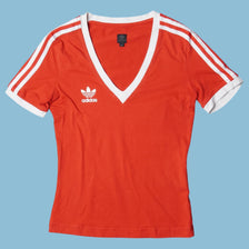 Vintage Adidas 90s V-Neck T-Shirt - S