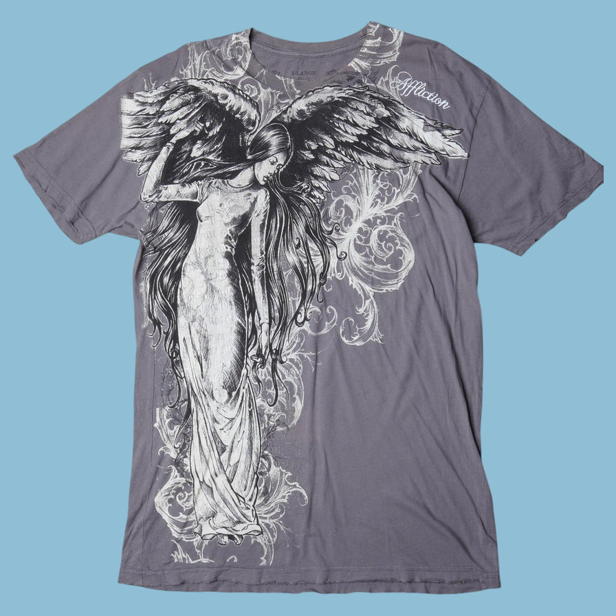 Vintage Affliction 2000s Angel Graphic T-Shirt - XL