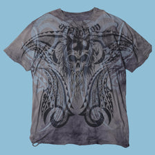 Vintage Affliction 2000s Skull Tribal T-Shirt - 2XL
