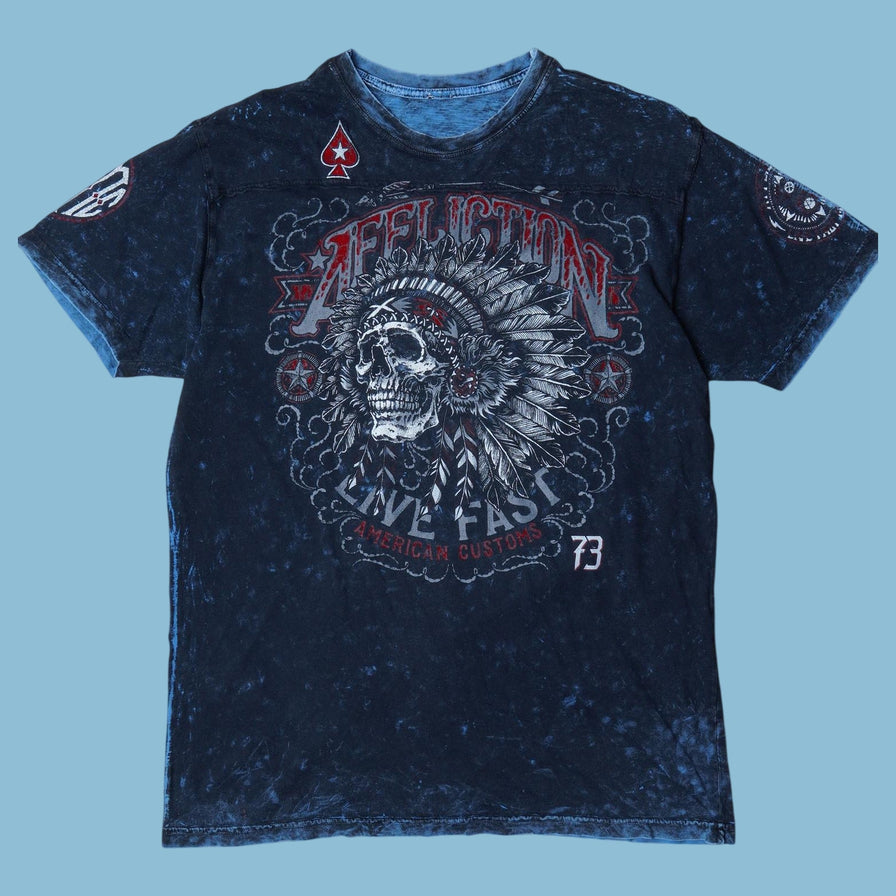 Vintage Affliction Live Fast American Customs T-Shirt - L