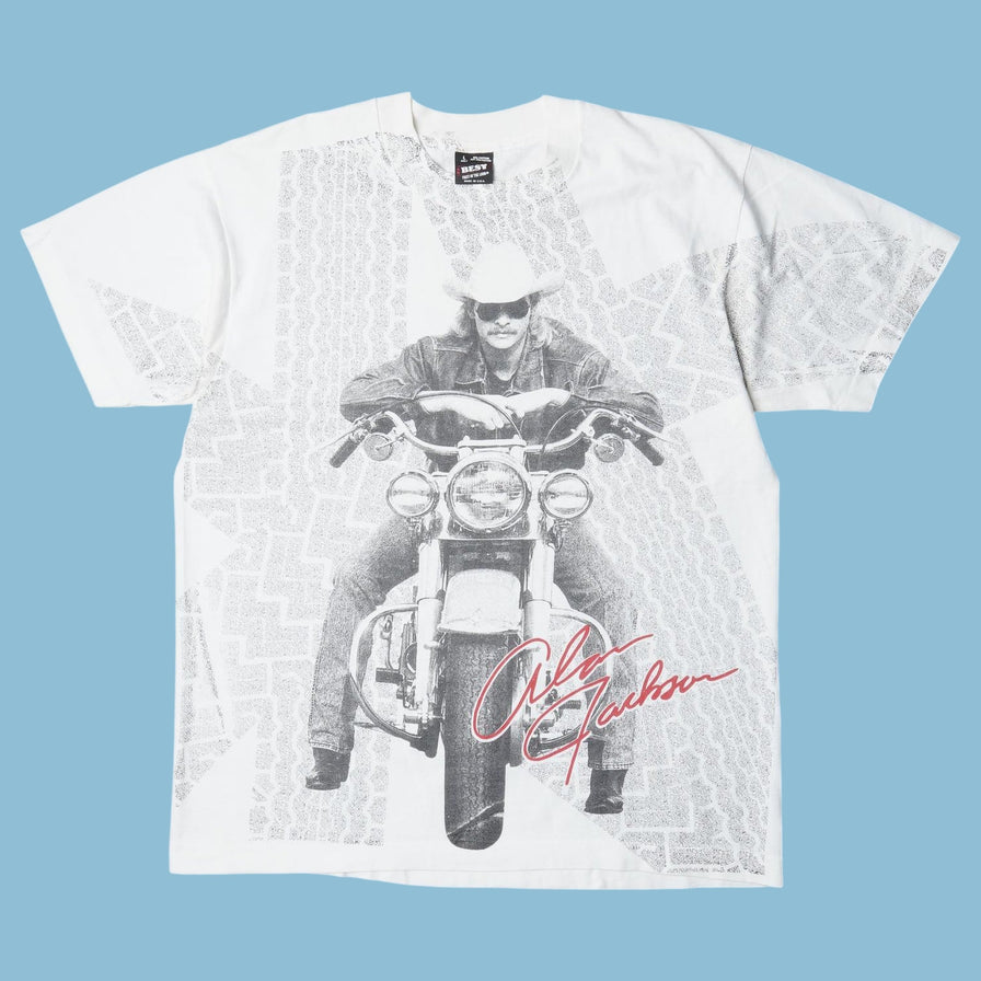 Vintage Alan Jackson 90s Motorcycle T-Shirt - L
