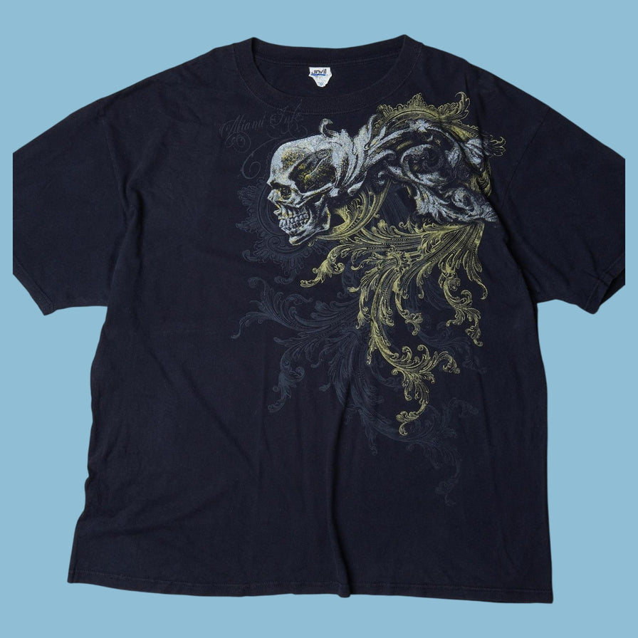 Vintage Anvil 2000s Miami Ink Skull T-Shirt - 2XL