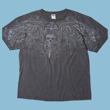 Vintage Anvil 2000s Skull Wings Graphic T-Shirt - XL