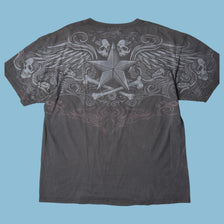 Vintage Anvil 2000s Skull Wings Graphic T-Shirt - XL