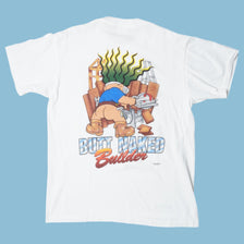 Vintage Anvil Butt Naked Builder T-Shirt - L