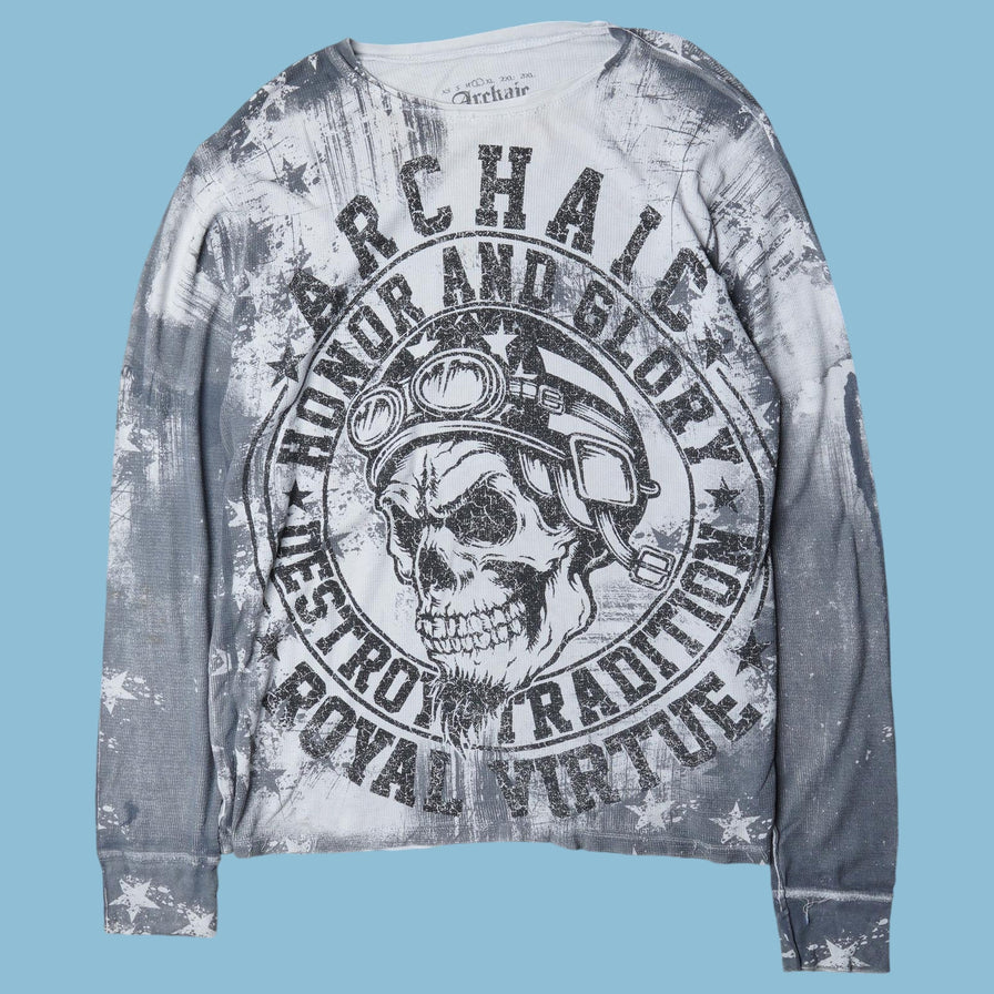 Vintage Archaic 2000s Skull Graphic Longsleeve - L