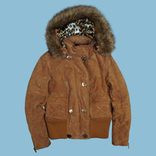 Vintage Y2K Baby Phat Fell Leo Muster Wildlederjacke - M - NFF Vintage