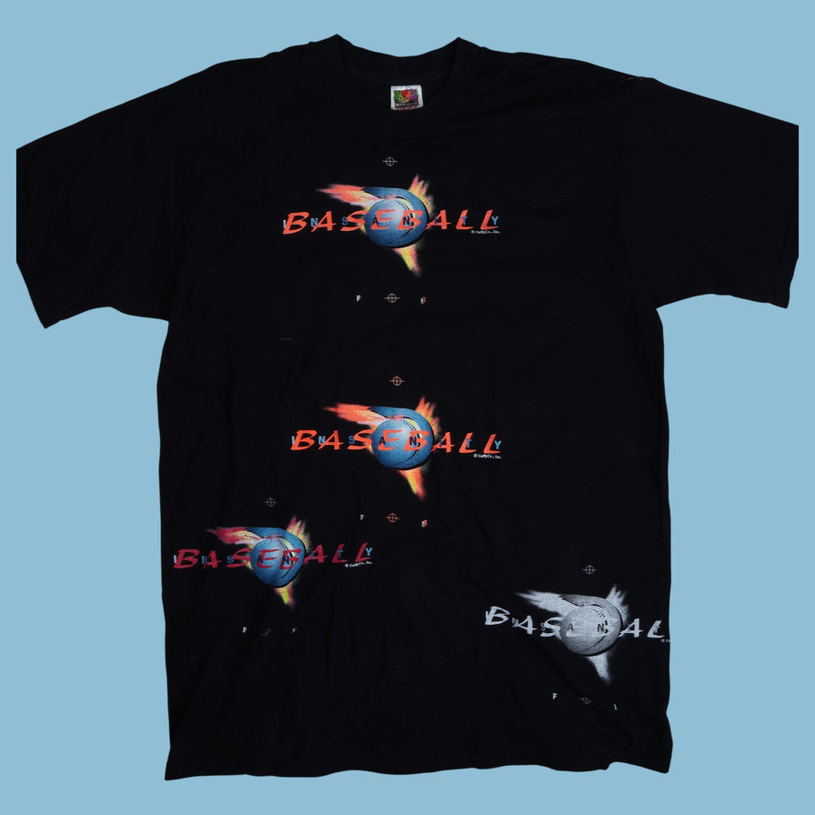 Vintage 90er Baseball Insanity on Fire T-Shirt - XL - NFF Vintage