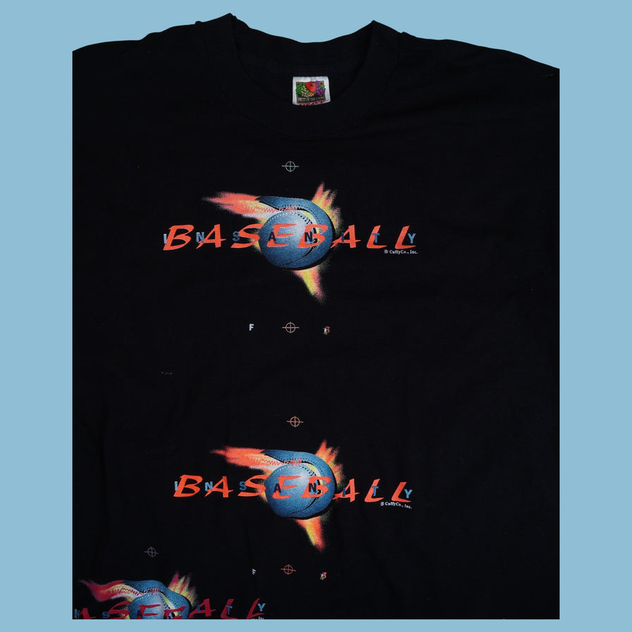 Vintage 90er Baseball Insanity on Fire T-Shirt - XL - NFF Vintage