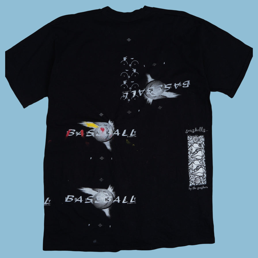 Vintage 90er Baseball Insanity on Fire T-Shirt - XL - NFF Vintage