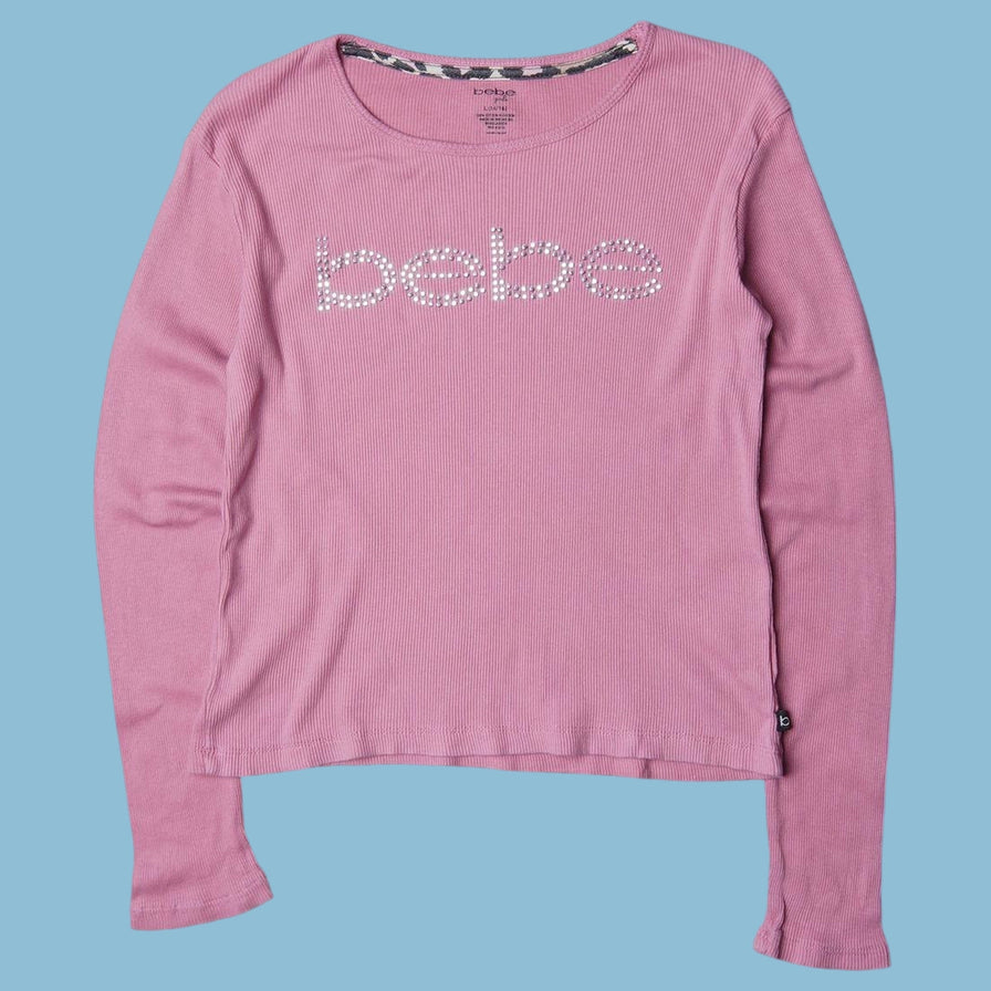 Vintage Bebe 2000s Rhinestone Logo Longsleeve - XS