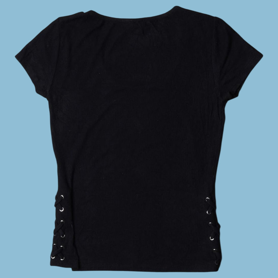 Vintage Bebe 2000s Strass Logo T-Shirt - S
