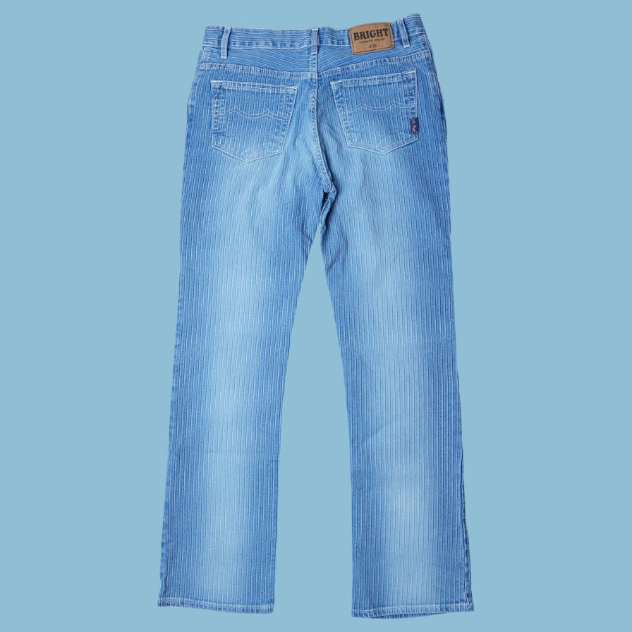 Vintage Bright Y2K Striped Jeans - M
