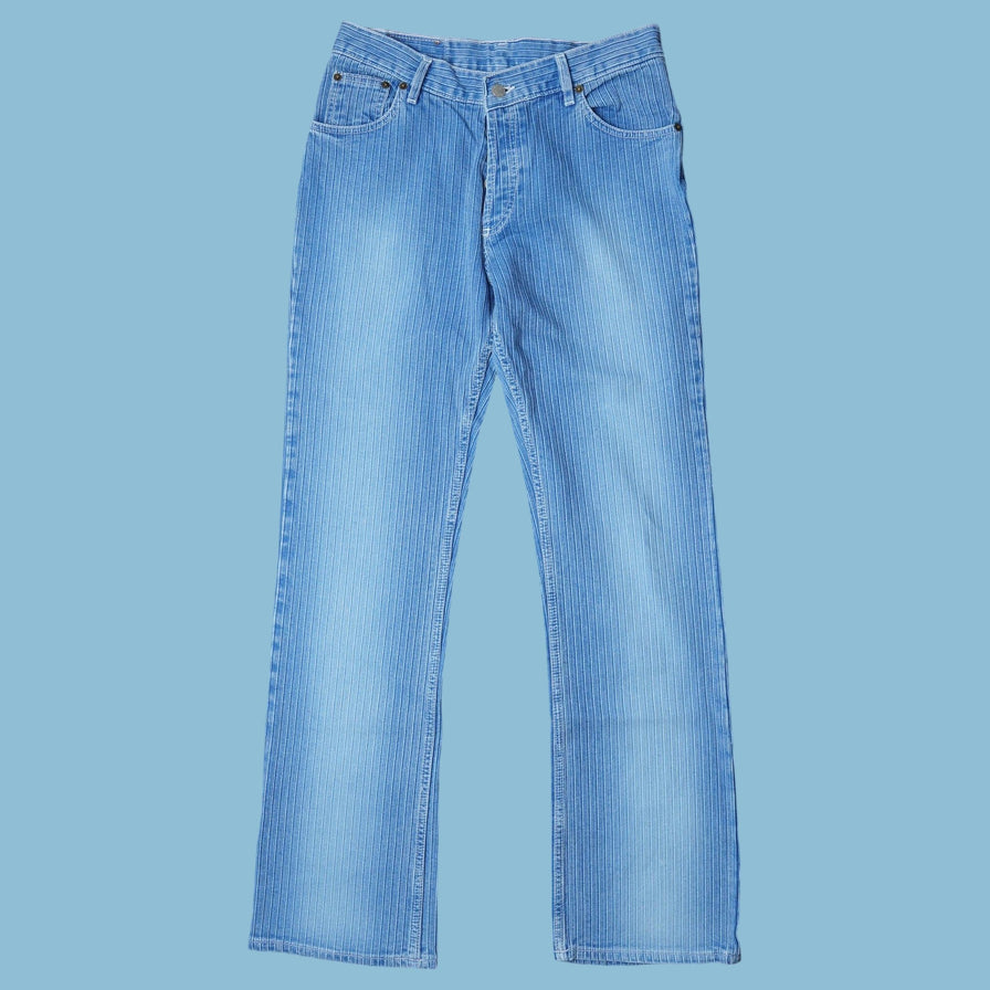 Vintage Bright Y2K Striped Jeans - M