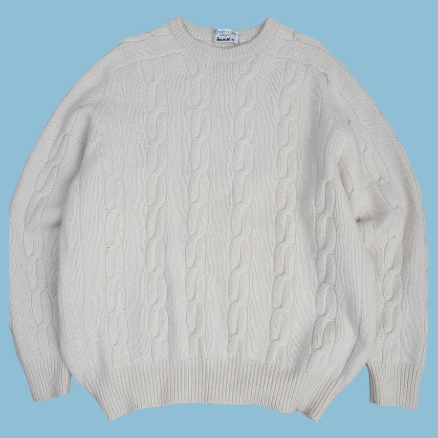 Vintage Brunello Cucinelli Cashmere Zopfmuster Strickpullover - L - NFF Vintage