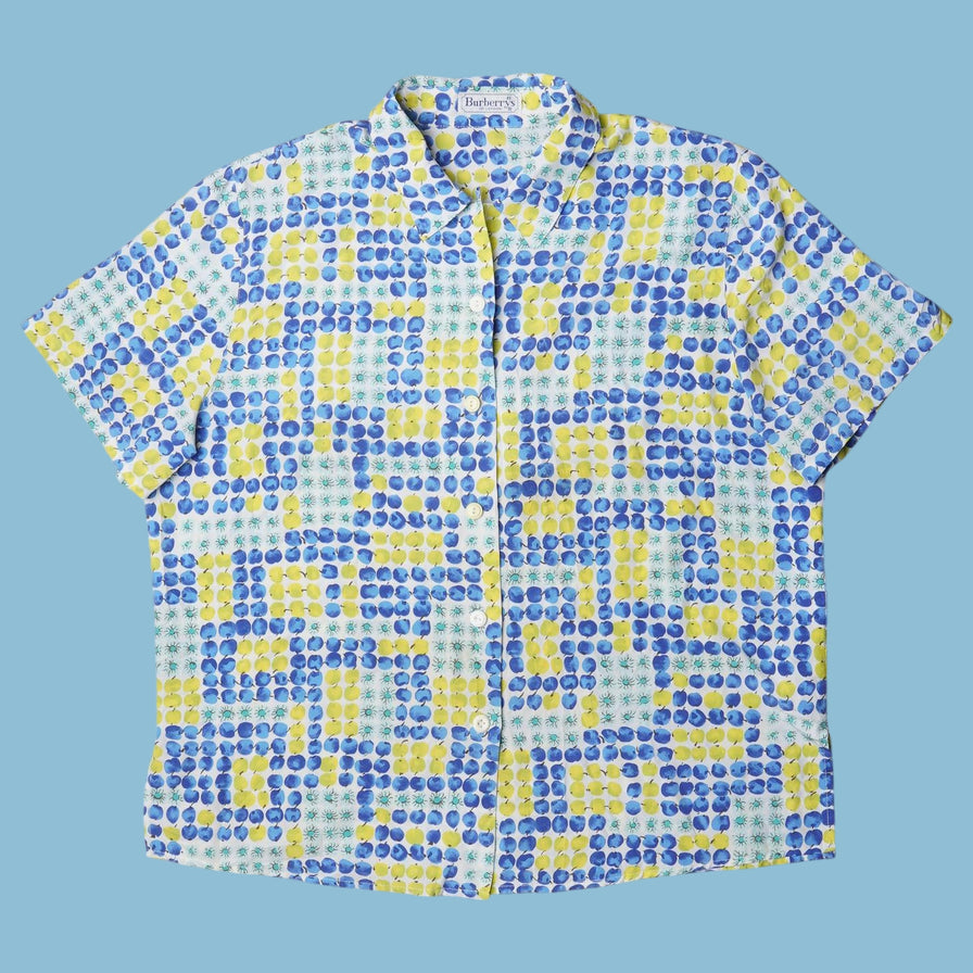 Vintage Burberrys 90s Apfel Print Bluse - M