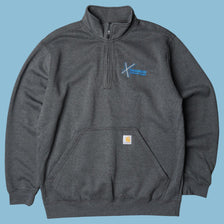 Vintage Carhartt Crossroads Contractor Supply Quarter-Zip Sweater - L