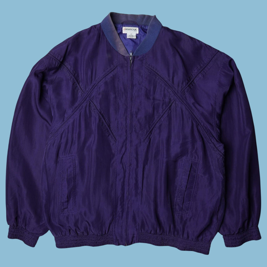 Vintage Casanova 90s Silk Bomber Jacke - XL