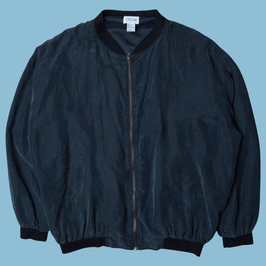 Vintage Cezar 90s Silk Bomber Jacke - L
