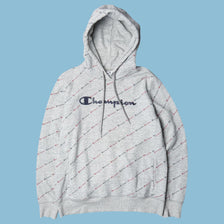 Vintage Champion Allover Print Hoodie - XL
