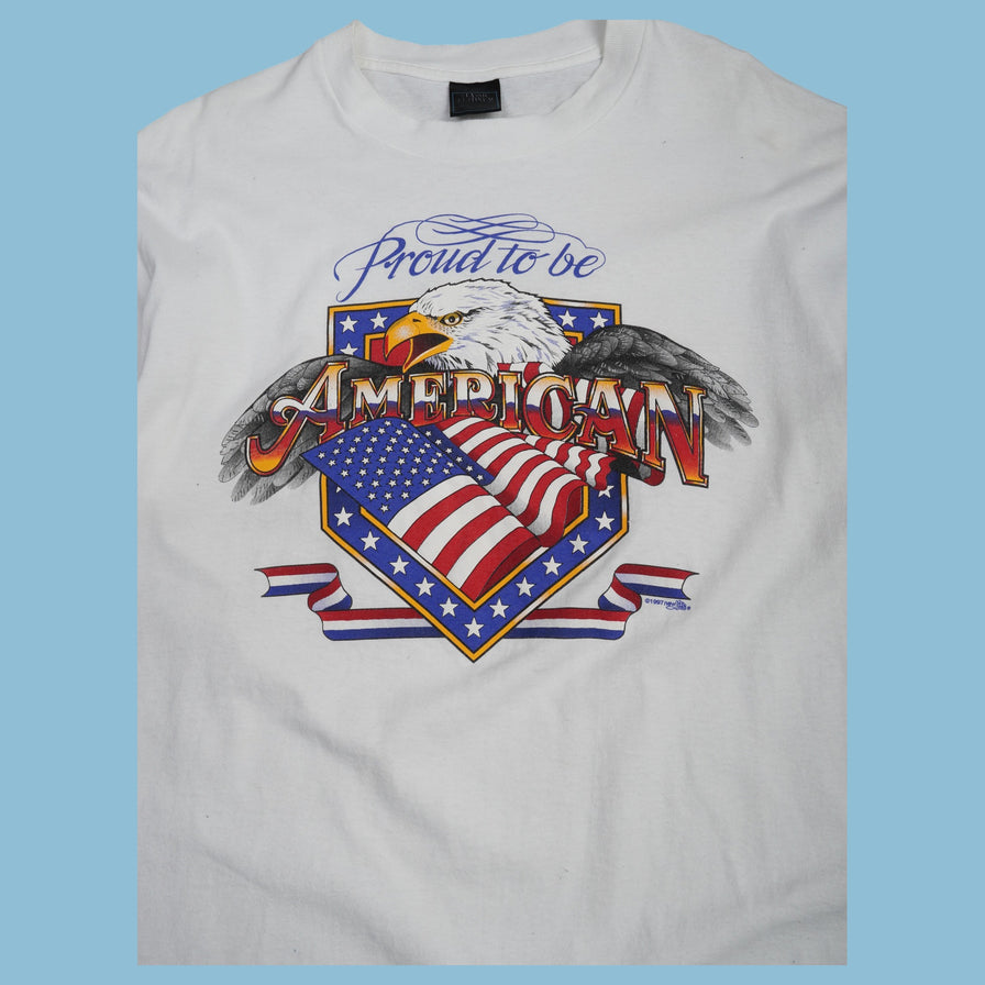 Vintage 90s Proud To Be American T-Shirt - L - NFF Vintage