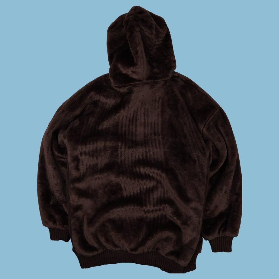 Vintage Clench Jeans Teddy Zip Hoodie - L