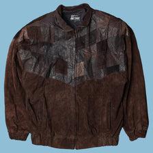 Vintage Comint Patchwork Leather Jacket - L