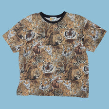 T-shirt vintage Y2K Copa Cabana tigre et lion - M